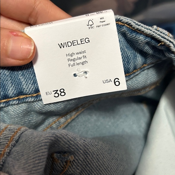 MANGO HIGH-WAISTED WIDE-LEG JEANS SIZE 6 - Picture 3 of 7